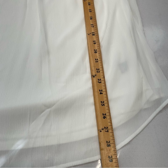 Alyx White Top Woman 1X Gauzy  Flare Slit Sleeve Lined Flowy Boho Classic - Picture 10 of 10